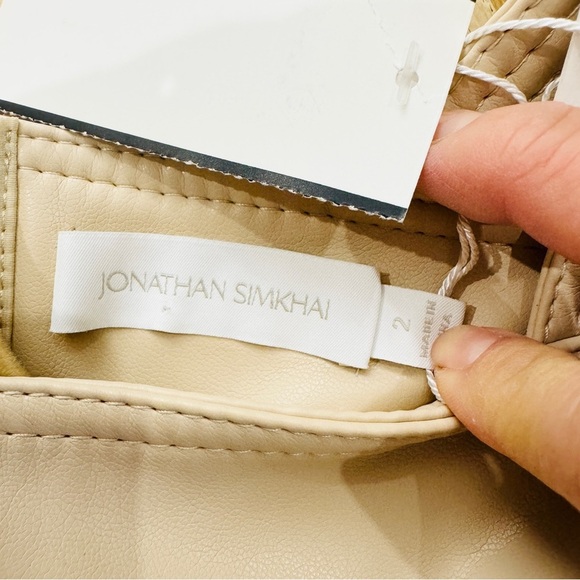 Jonathan Simkhai vegan leather cut out mini dress in vanilla - Picture 12 of 14